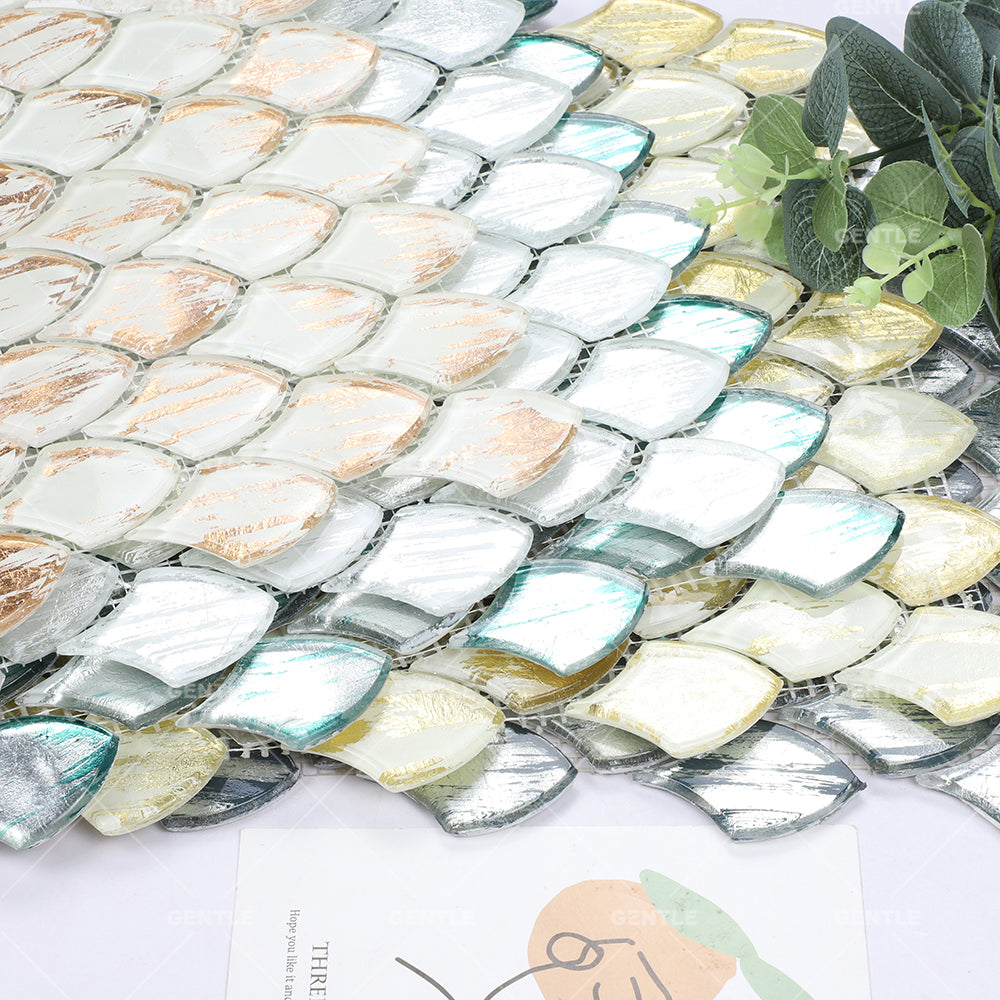 Gạch Mosaic Kính Ép Nóng Ốp Tường Trang Trí Sang Trọng