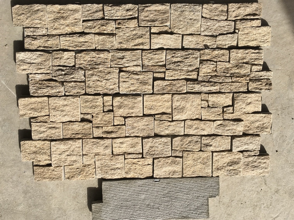 Tấm ốp tường ngoại thất xi măng đá gờ Granite vàng, phong cách Hiện đại Cổ điển, hoàn thiện bề mặt chẻ tự nhiên, giá rẻ