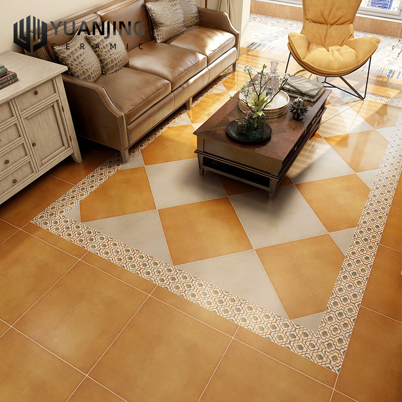 Gạch Sứ Retro Thiết Kế Hiện Đại 500x500mm Phong Cách Đồng Quê Mỹ Cổ Điển Ánh Sáng Dịu Men Kẹo Rạn Băng Phòng Khách