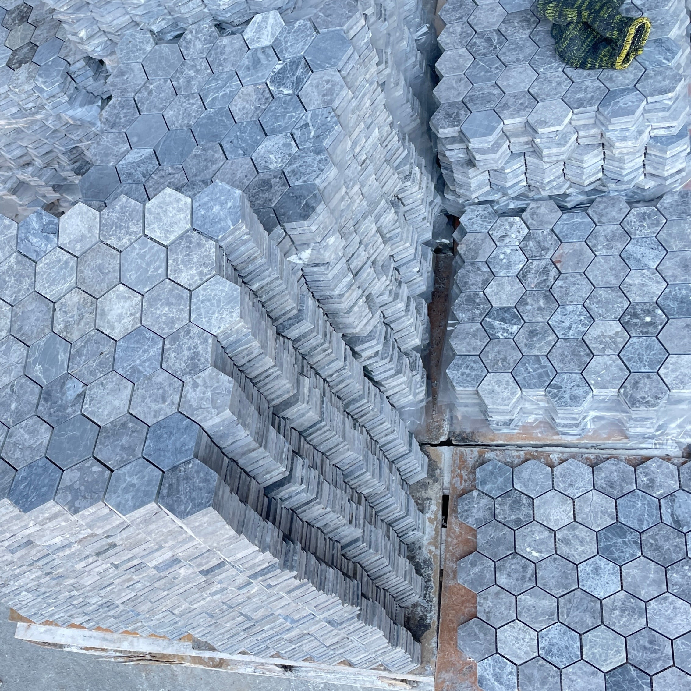 Nghệ thuật Treo Tường Gạch Mosaic Đá Cẩm Thạch Xám Bóng Thiết Kế Hiện Đại Dùng Cho Khách Sạn