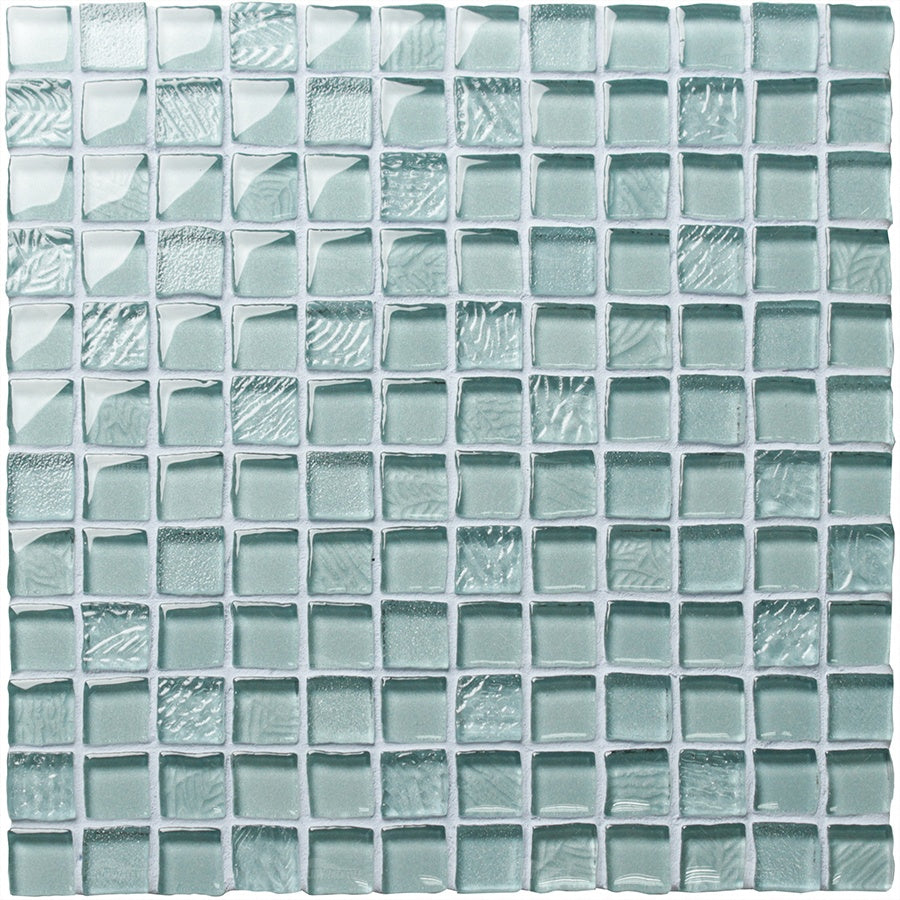 Gạch MOSAIC kính thủy tinh bể bơi nhà tắm hình vuông bóng 8mm dày 23x23mm