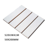 Gạch ốp tường và gạch lát sàn bằng gốm trang trí ngoài trời/phòng tắm/phòng ngủ/nhà bếp màu trắng 50x200mm/2x8 inch