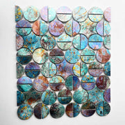 Gạch ốp tường bằng nhôm óng ánh hiện đại hình ngôi sao không đều Mosaico dùng để trang trí tường nội thất phòng tắm nhà bếp