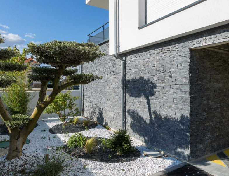 Tấm ốp đá văn hóa hiện đại chứng nhận CE bằng đá phiến tự nhiên màu đen, dùng ngoài trời