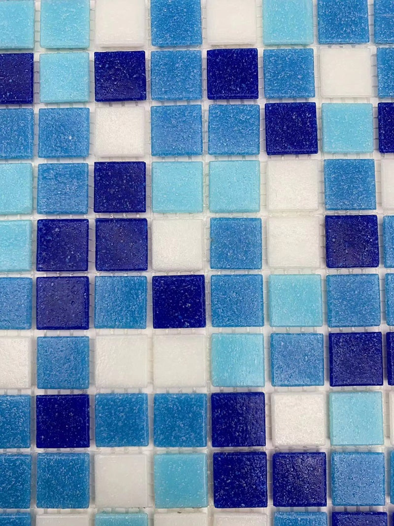 Gạch Mosaic Kính Nóng Chảy Màu Xanh Đại Dương Bán Chạy Từ Nhà Máy Dùng Lát Sàn Hồ Bơi, Sàn Và Tường Phòng Tắm