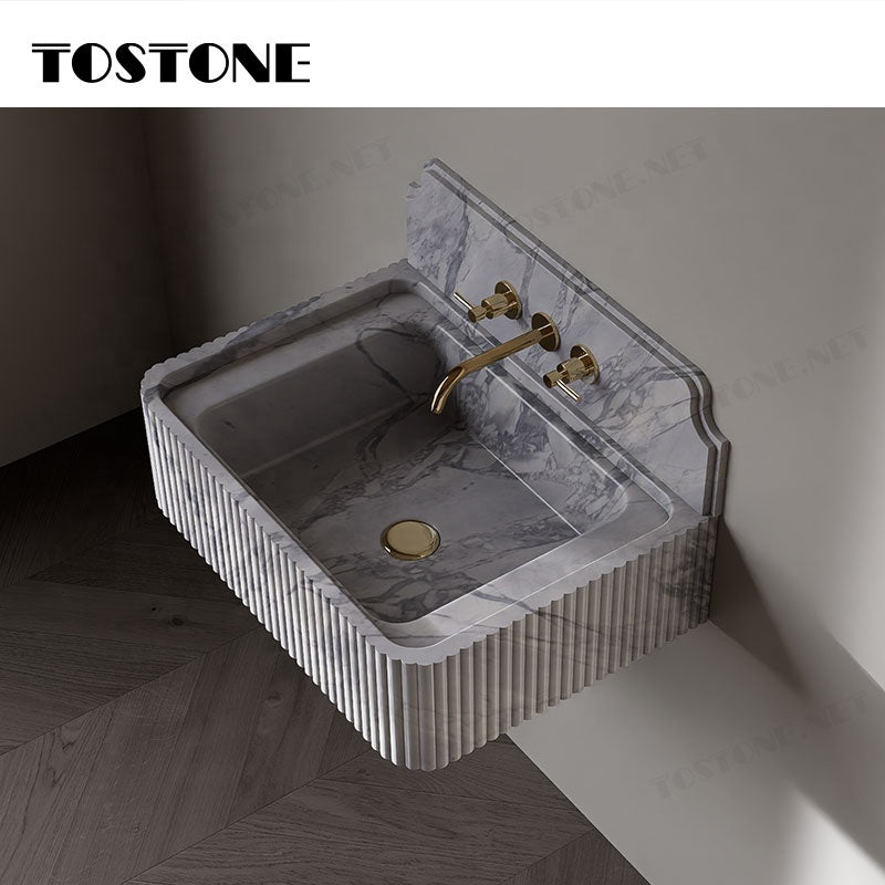 ###Tostone Bồn Rửa Cẩm Thạch Xám Tự Nhiên