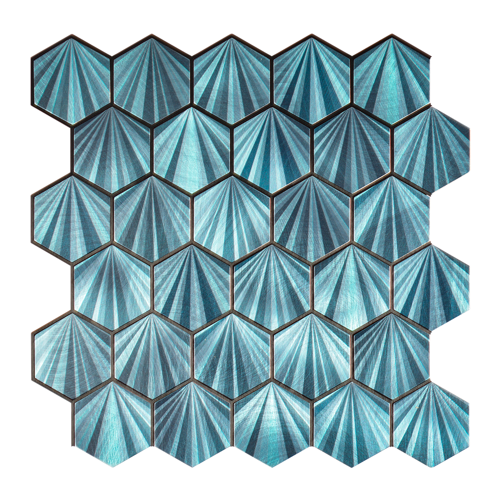 Gạch ốp tường mosaic hình lục giác bóc dán cho bếp trang trí tường