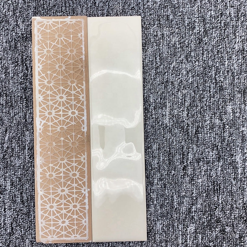 Gạch Ceramic Giá Rẻ Dạng Thanh 75x300 Xanh Bóng Vân Nổi Ốp Tường Bếp, Phòng Tắm và Khách Sạn