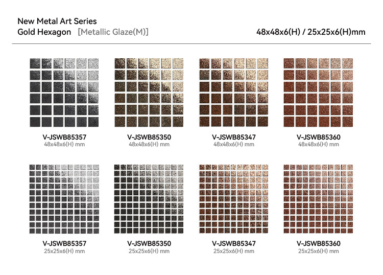 Gạch men mosaic kim loại nghệ thuật mới bán chạy