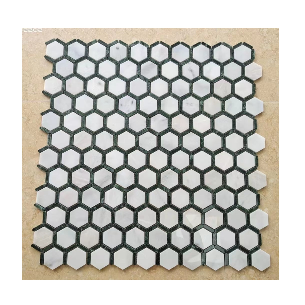 Buyers Tấm Gạch Mosaic Lục Giác Hiện Đại Bằng Đá Cẩm Thạch Tự Nhiên Đa Sắc Đánh Bóng, Cho Tường Và Sàn Nội Thất, Đa Dạng Màu Sắc