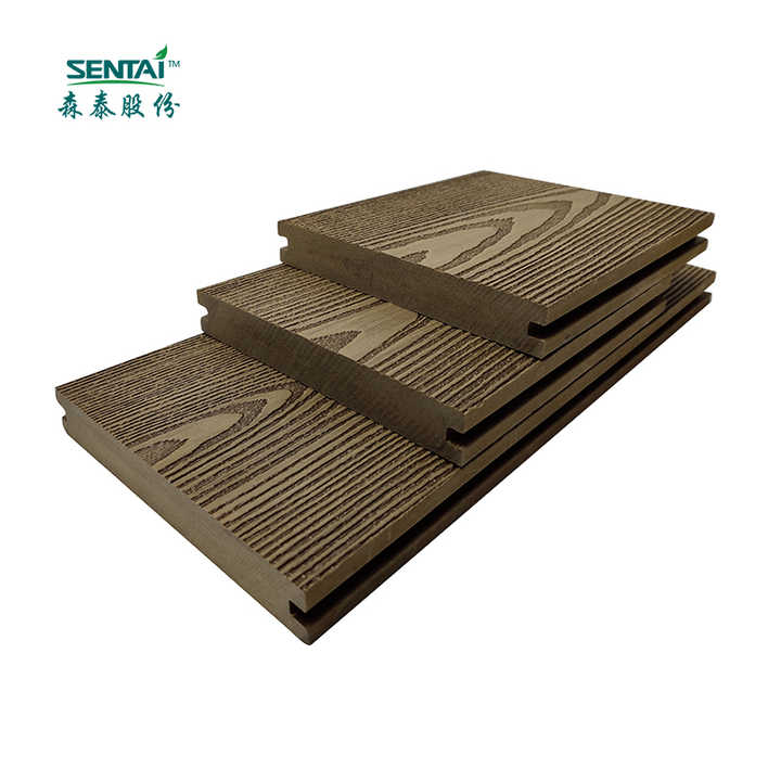 Sàn gỗ ngoài trời WPC Composite chống trượt chất lượng cao 140*20mm Bảo hành 10 năm Tấm gỗ nguyên khối WPC bền chắc với vân gỗ 01CAA