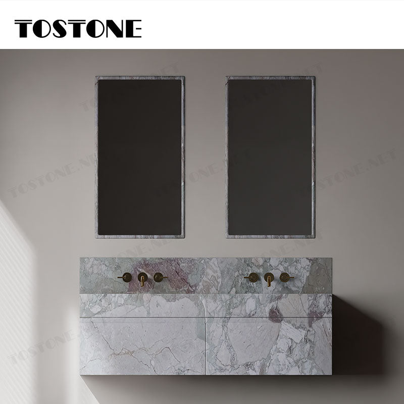Tostone 2026 Tủ lavabo treo tường Cẩm thạch xanh lá Springs