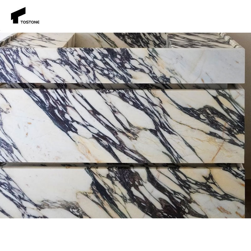 Tostone Tủ lavabo nguyên khối Đá cẩm thạch Calacatta Viola Trắng Sang trọng Ý