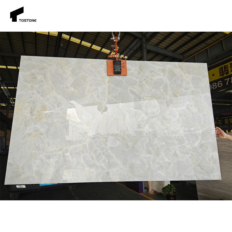 Tostone Đá Quartzite Trắng Brazil Ốp Bàn Bếp Hiện Đại