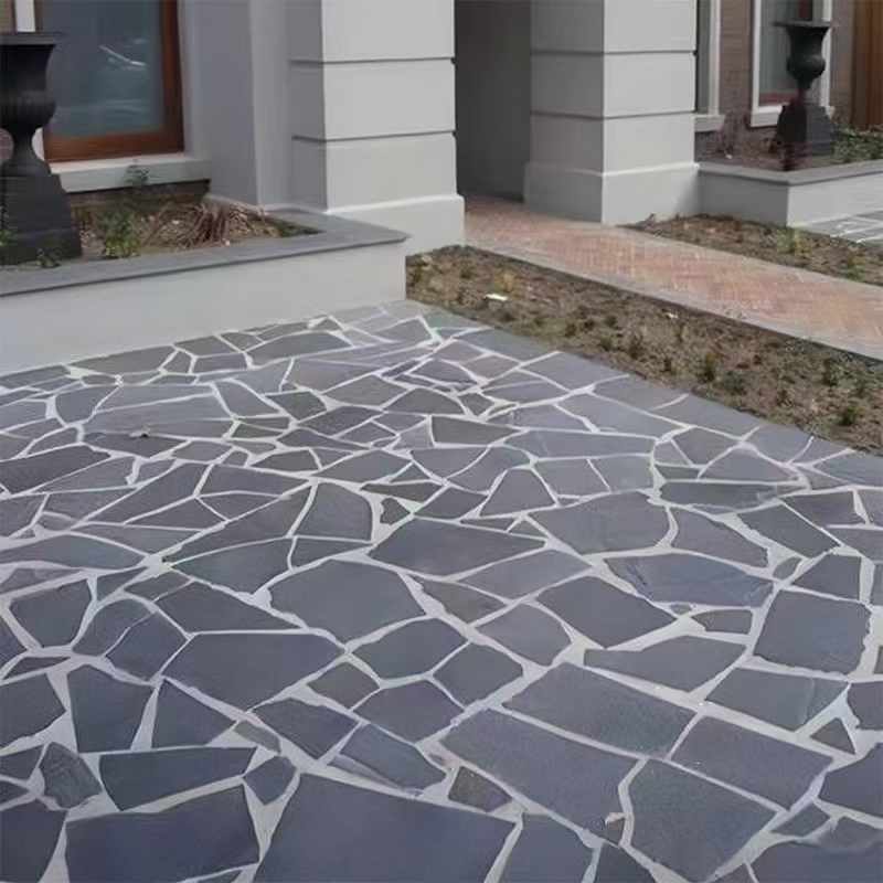 Đá lát tự nhiên màu đen phiến đá tự nhiên lát đường kiểu ngẫu hứng