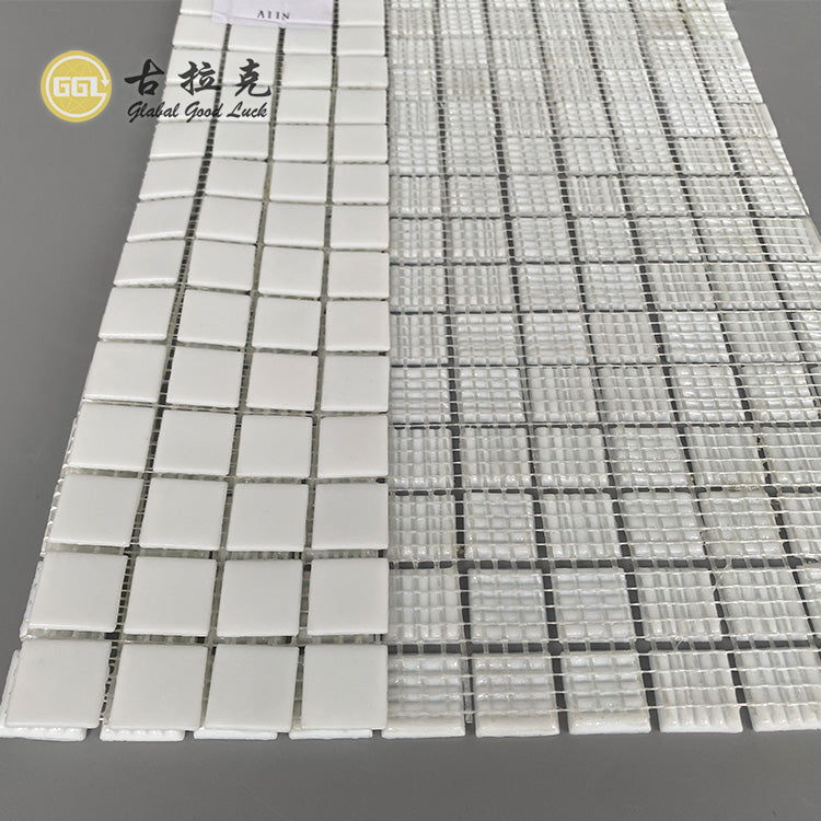 Gạch Mosaic Vuông Trắng Đa Sắc Dùng Ốp Tường Bếp, Phòng Tắm, Khách Sạn, Biệt Thự, Căn Hộ