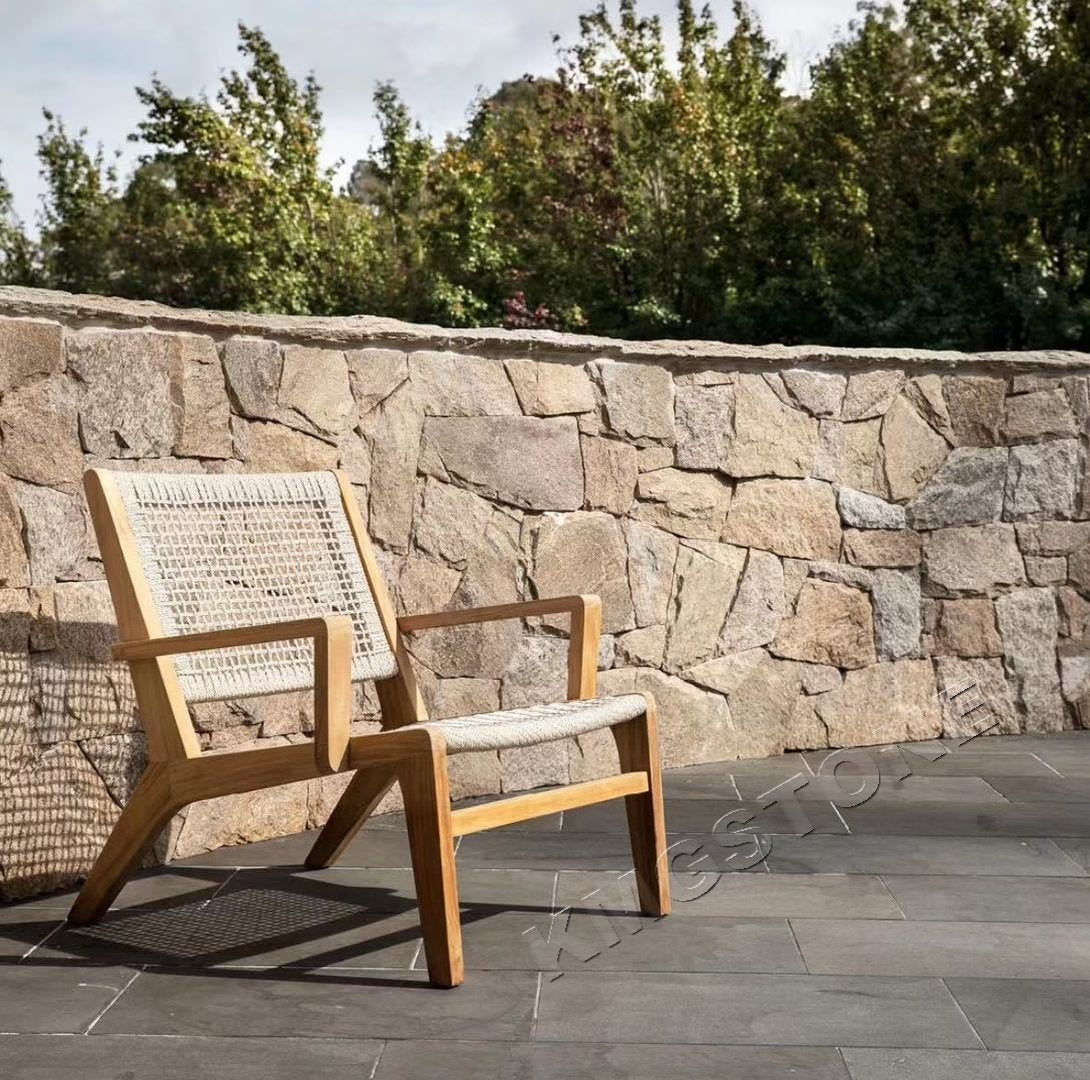 Tấm ốp ngoại thất đá rối tự nhiên vàng ngọc trai thiết kế hiện đại cho mặt tiền biệt thự công viên bền bỉ thương hiệu KMGSTONE bảo hành trên 5 năm