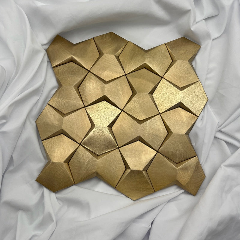 Gạch Mosaic Kim Loại 3D Màu Vàng Phong Cách Mới Phổ Biến Dành Cho Gạch Ốp Tường