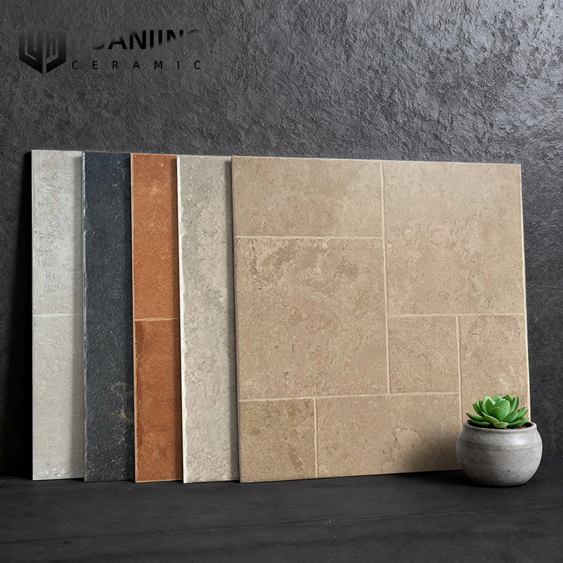 Gạch Sứ Lát Sân Vườn Ngoại Thất Chống Trượt Phong Cách Đá Vôi Retro Cổ Điển 600x600 Dùng Cho Biệt Thự Khách Sạn Lâu Đài