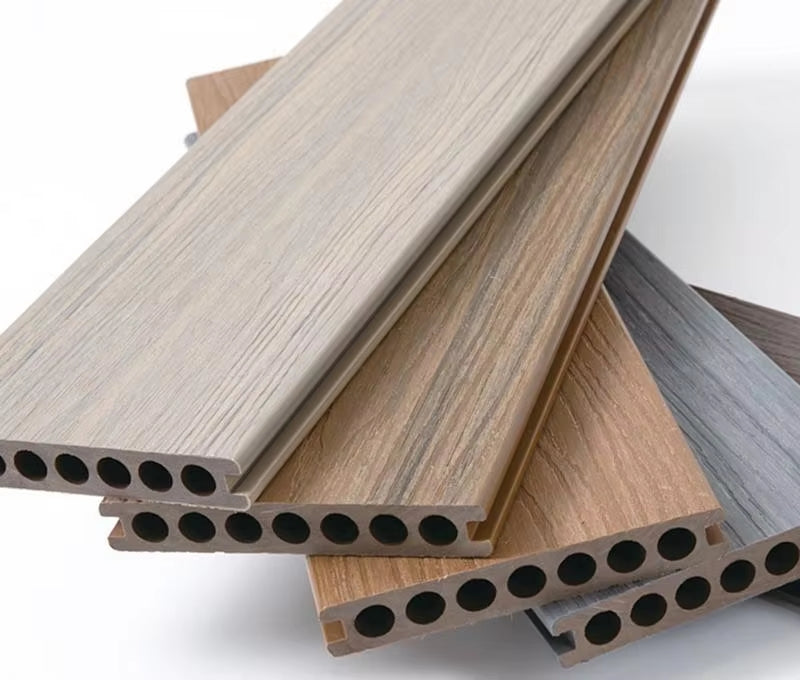 Sàn Gỗ Nhựa Tổng hợp WPC Thế hệ thứ hai Đồng đùn Lỗ 145*21 Thân thiện môi trường Chống trượt Sang trọng Lối đi Sân vườn
