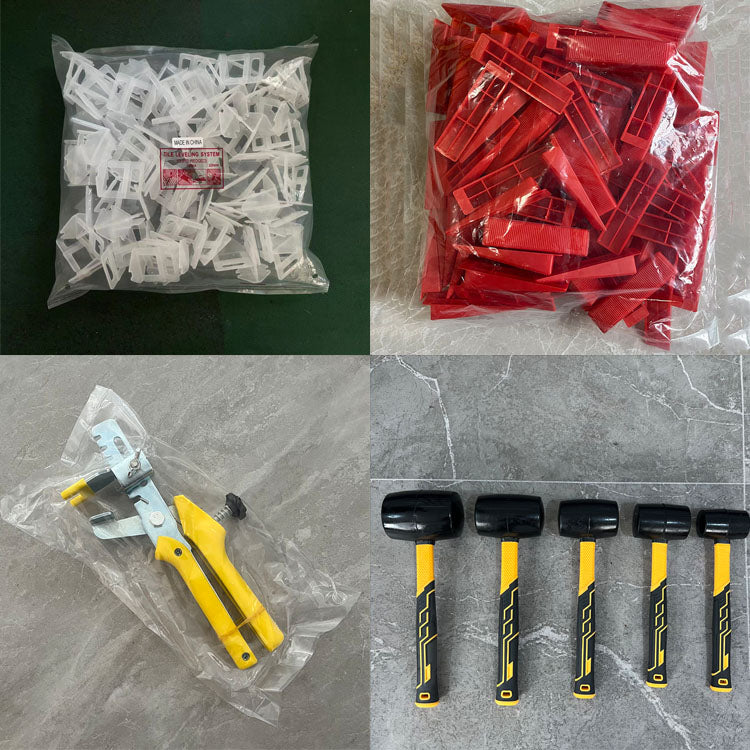 Bộ dụng cụ cân bằng gạch thiết kế hiện đại với kẹp và nêm