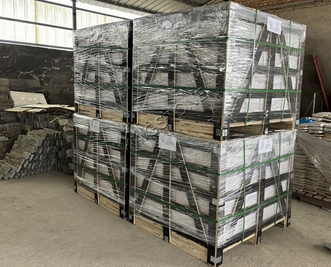 Tấm ốp đá veneer vàng tự nhiên vân đá phiến, kích thước tùy chỉnh, thiết kế hiện đại mộc mạc, dành cho biệt thự và công viên ngoại thất