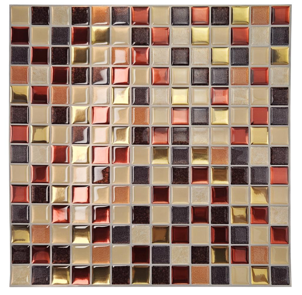 Tấm ốp tường gel PU 3D họa tiết mosaic hiện đại, chống thấm nước, hút âm, bóc dán, bảo hành 3 năm cho nhà bếp, phòng tắm.