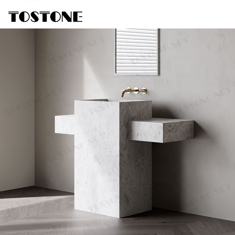 Mặt bàn trang điểm phòng tắm độc lập Tostone Đá cẩm thạch trắng Lorde tự nhiên bề mặt mài mờ chất lượng cao dùng để trang trí chậu rửa gia đình