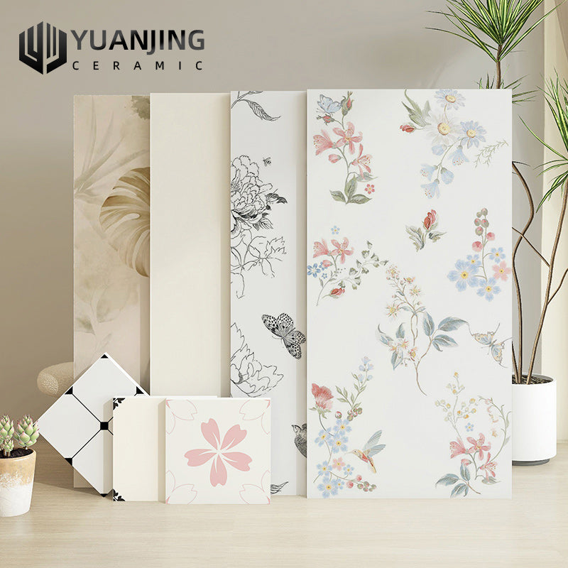 Gạch Porcelain Phong Cách Retro Pháp Hoa Văn Tráng Men Gốm Sứ Toàn Phần 600x1200 Độ Hút Nước Thấp