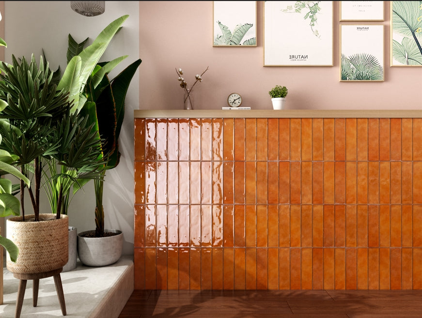 Gạch thẻ 75x300mm Vàng kim Bóng và Chống thấm nước