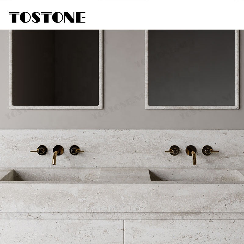 Tostone Đá Travertine Trắng Ghép Nội Thất Cao Cấp