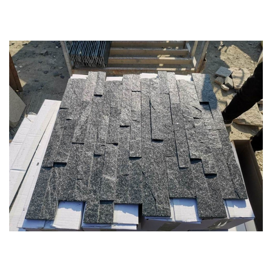 Tấm đá phiến veneer thạch anh đen tự nhiên dùng cho phòng tắm và khách sạn, hoàn thiện bề mặt tách lớp.