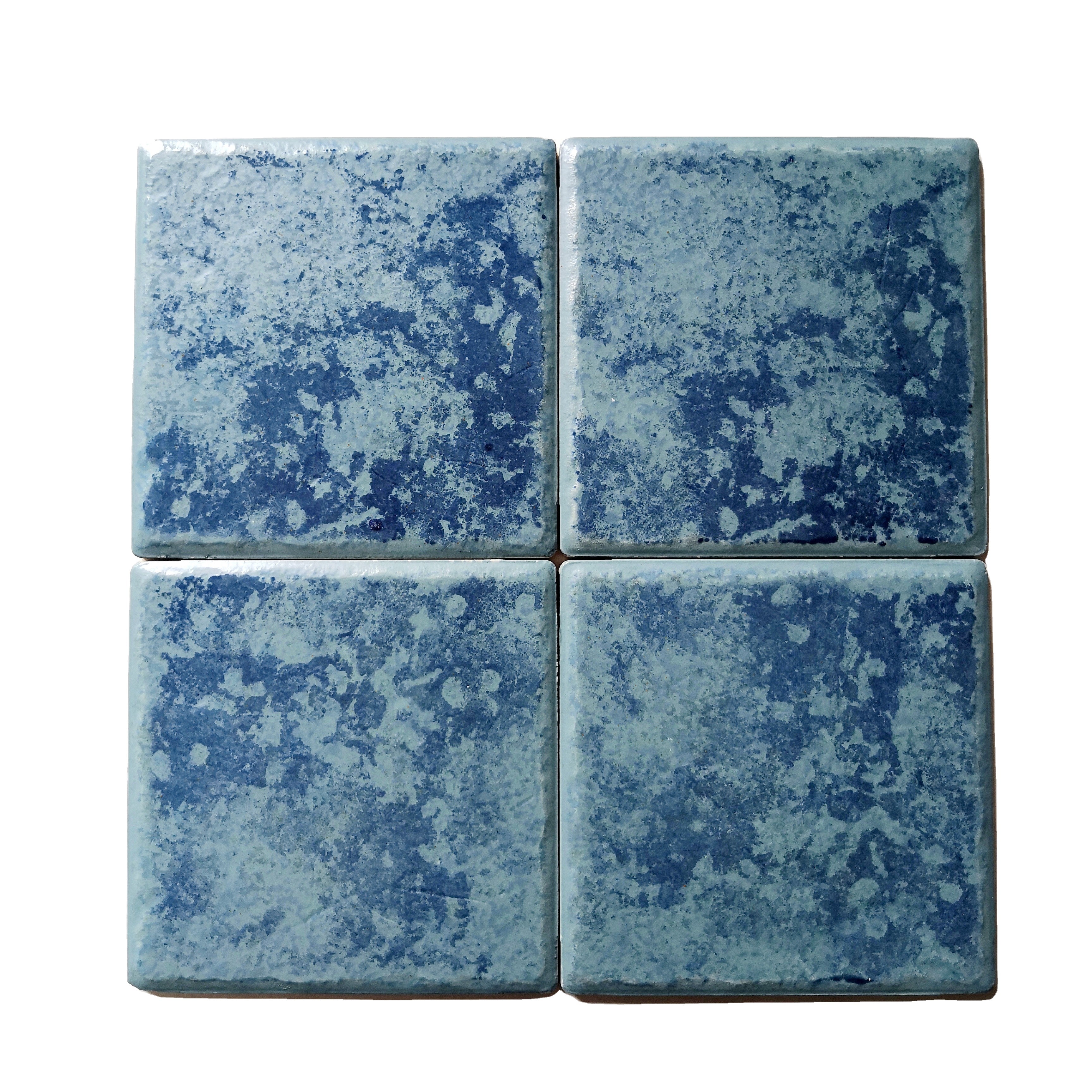 Gạch gốm thủ công kiểu Địa Trung Hải màu xanh 100*100mm