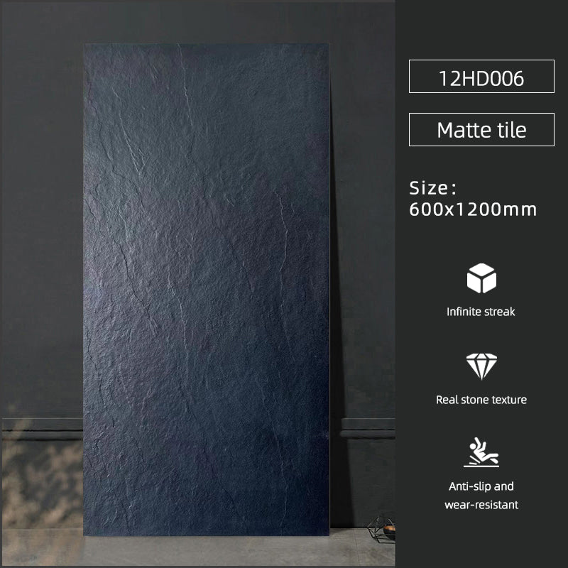 Gạch Chống Trượt Đen Đá Phiến 600 X 1200 Bề Mặt Mờ Dành Cho Sân, Bếp, Khách Sạn