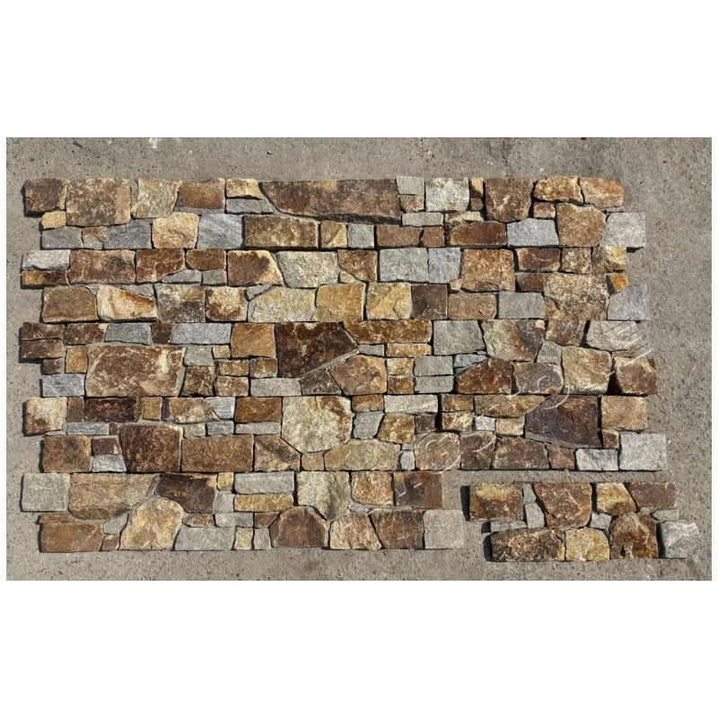 Sản phẩm mới: Tấm ốp Veneer tự nhiên nâu, bền bỉ, kháng axit, thiết kế hiện đại, đá Quartzite phiến, dùng trong nhà và ngoài trời, chống xói mòn do axit