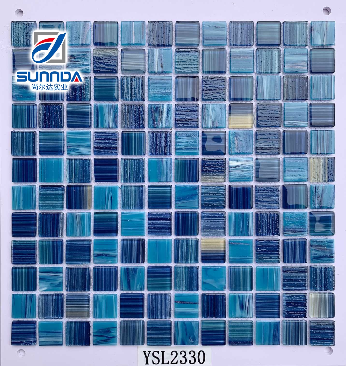 Bán Chạy: Gạch Mosaic Thủy Tinh Xanh Dương Gắn Nóng Chảy Chất Lượng Cao Cho Hồ Bơi và Trang Trí Tường
