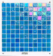 Gạch mosaic thủy tinh hình vuông pha lê óng ánh hiện đại nhiều màu sắc dày 4mm dùng trang trí tường ngoại thất nhà biệt thự