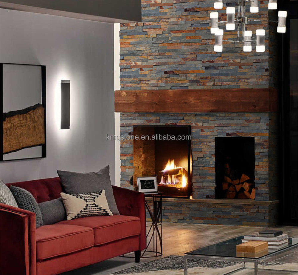 Đá Phiến Xám Đỏ Tự Nhiên Ốp Tường Thiết Kế Truyền Thống, Khối và Gạch Đá Vôi Đánh Bóng Dành cho Ứng Dụng Ngoại Thất Khách Sạn Biệt Thự