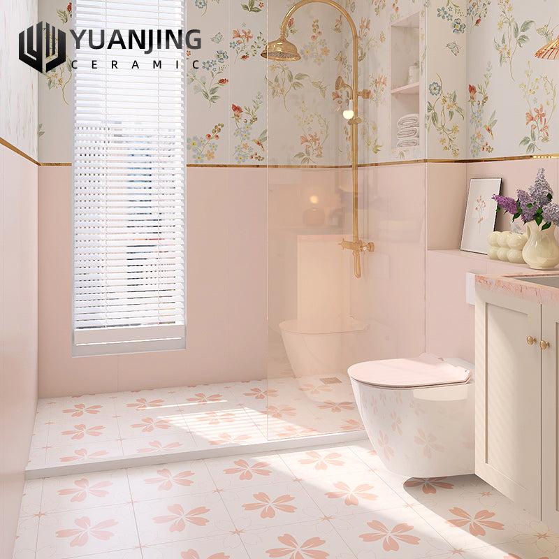 Gạch Porcelain Phong Cách Retro Pháp Hoa Văn Tráng Men Gốm Sứ Toàn Phần 600x1200 Độ Hút Nước Thấp