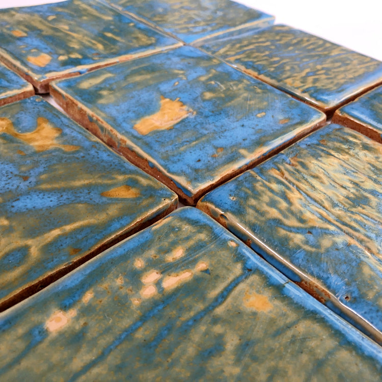 Gạch Zellige Ma-rốc Thủ Công Nguyên Chất 4x4 inch, Trang Trí Tường Nội Thất Biệt Thự & Resort, Gạch Khách Sạn Tráng Men Nghệ Thuật Đa Sắc Màu