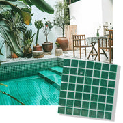 Gạch Mosaic Gốm Xanh Lá Hiện Đại Cho Trang Trí Hồ Bơi Sàn