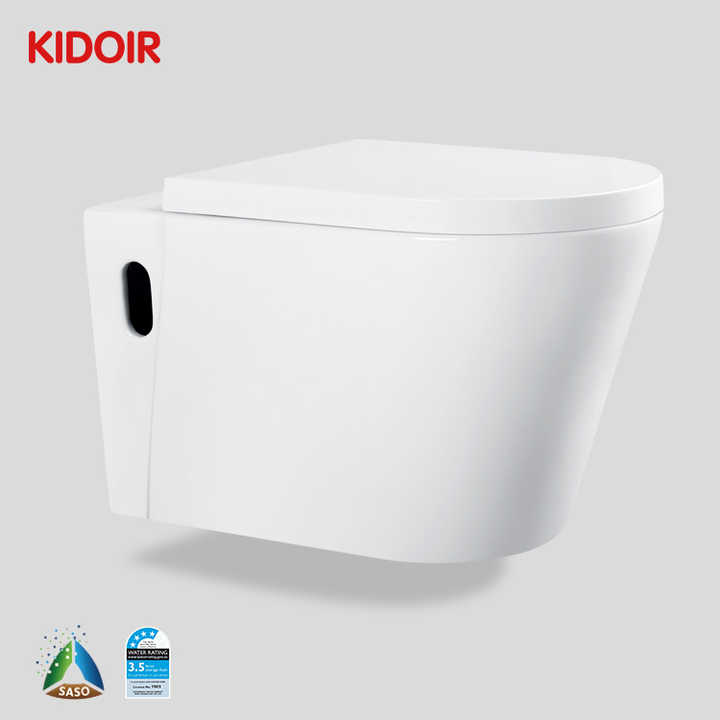 Đồ dùng vệ sinh phòng tắm Bồn cầu sứ Siphon một khối treo tường bằng sứ cho phòng tắm khách sạn