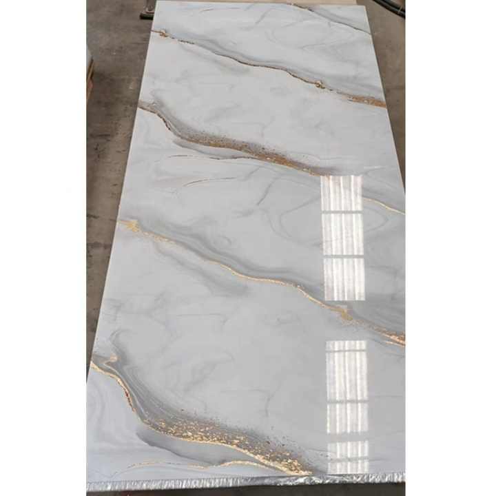 Tấm ốp tường PVC UV bóng cao cấp trang trí nội thất bằng đá cẩm thạch hiện đại tấm đá cẩm thạch PVC chống thấm nước với lớp phủ gỗ than tre