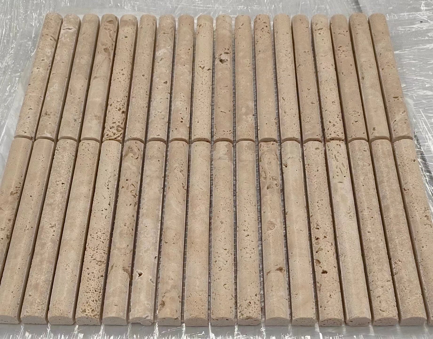Phổ biến Tự nhiên Dải Mosaic Cẩm Thạch Xanh Gạch Mosaic Cẩm Thạch KitKat Trang Trí Đảo Quầy Bar Tấm Ốp Tường Bếp Đá Cẩm Thạch Có Rãnh Gạch Ốp Bếp