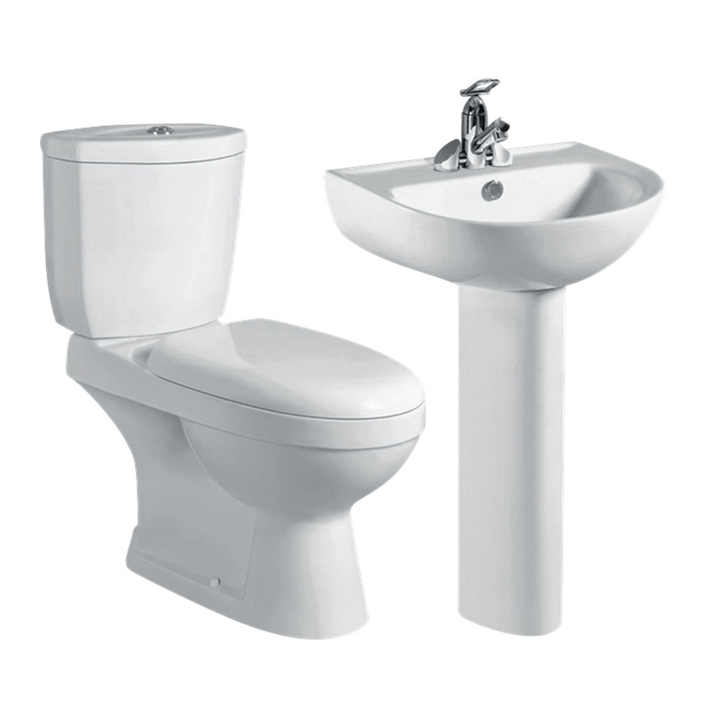 Giá cả kinh tế Thiết bị vệ sinh phòng tắm bằng sứ WC Bồn cầu có chậu rửa