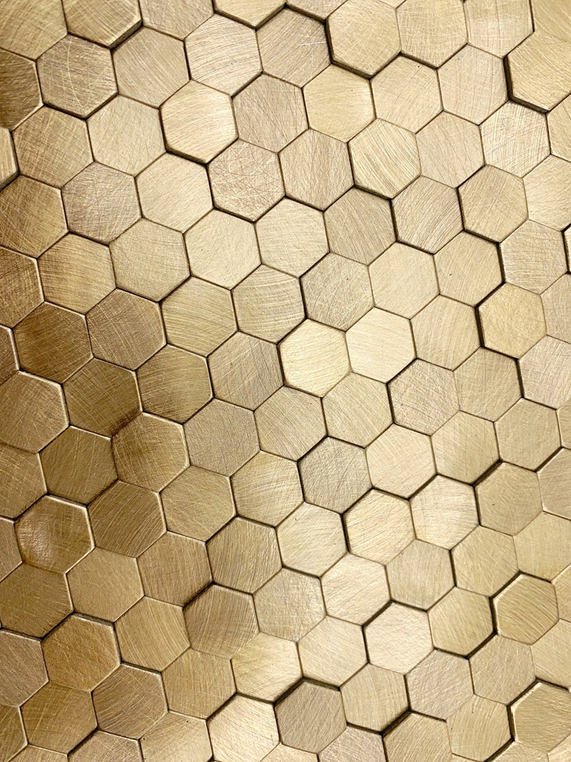 Tấm ốp tường bóc dán dạng gạch mosaic hình lục giác tròn