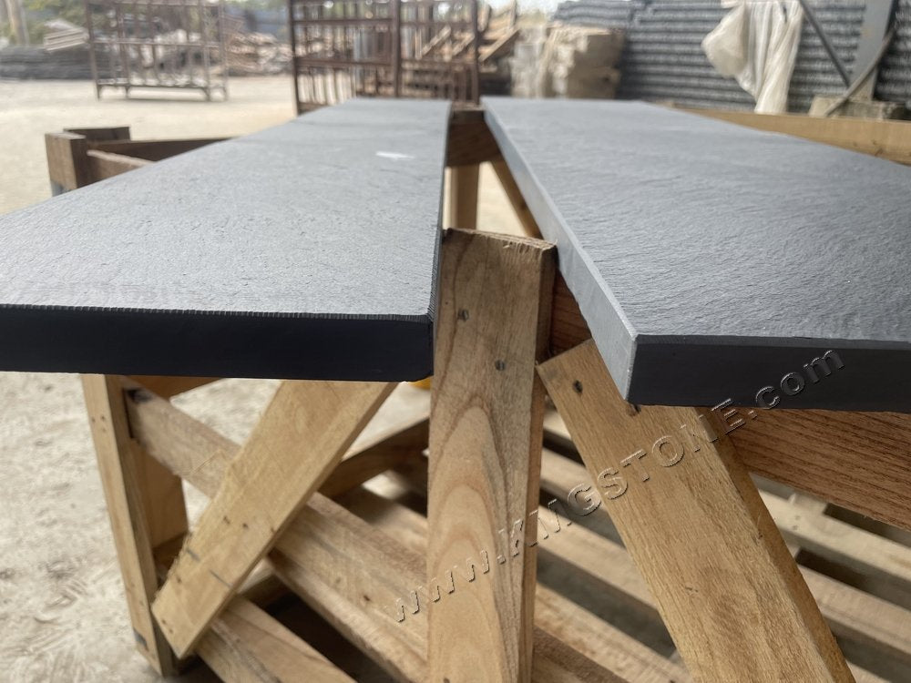 Tấm bậc cầu thang và gạch ốp ngoại thất hiện đại bằng đá phiến đen tự nhiên tùy chỉnh, bền bỉ, chống ăn mòn axit, dành cho Khách sạn, Biệt thự, Công viên