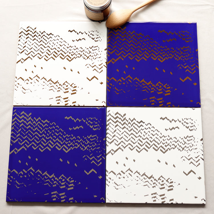 Gạch thẻ ốp tường men sứ mạ vàng