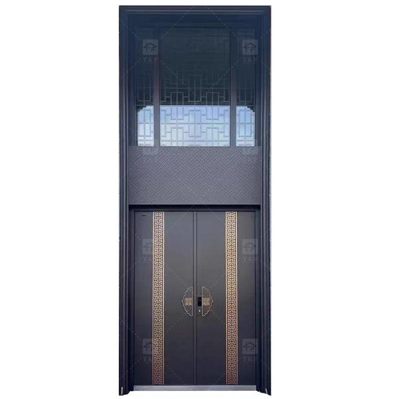 Cửa An Toàn Lối Vào Bằng Nhôm Cao Hiện Đại Kích Thước Tùy Chỉnh Cho Biệt Thự, Cửa Thép Lối Vào Chính Chống Nước Cho Sảnh Ngoài Căn Hộ