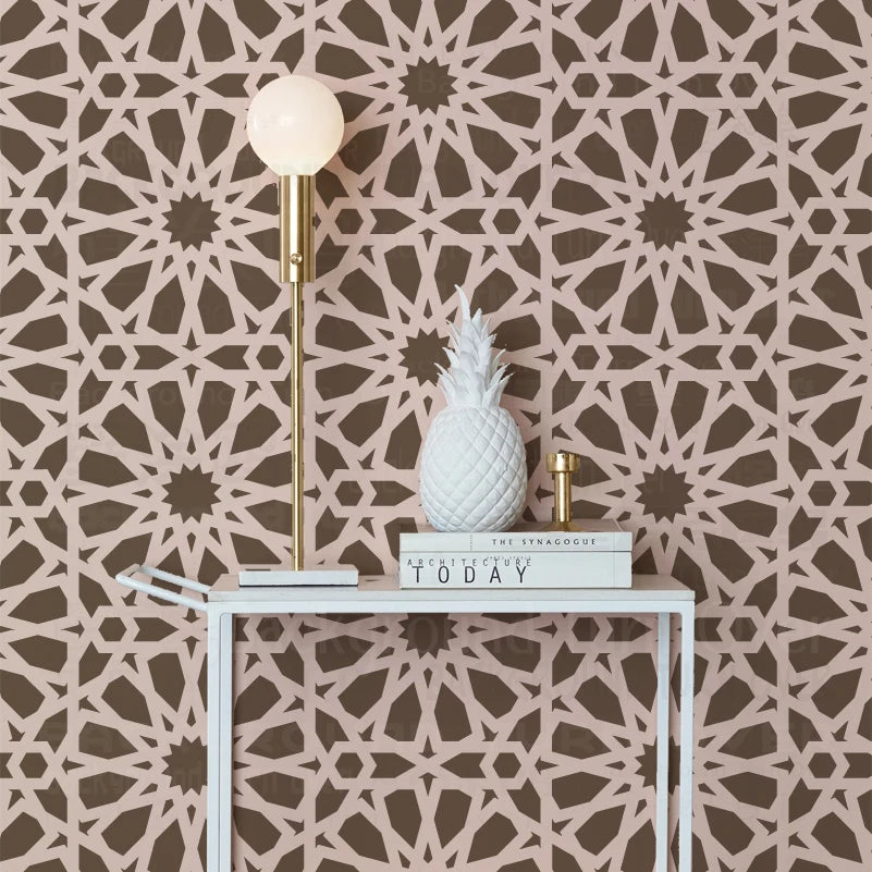 Stencil Mandala 40cm 60cm Trang Tri Tuong Hexagon Decor